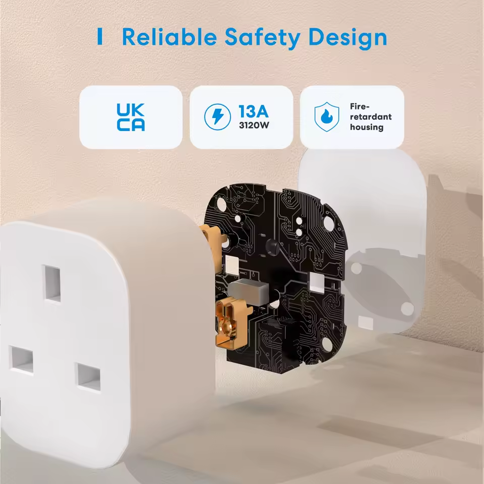 Комплект Умные розетки Meross Smart Wi-Fi Plug Mini 2 шт. с поддержкой Apple HomeKit Siri Alexa английская вилка (White) Киев - изображение 7