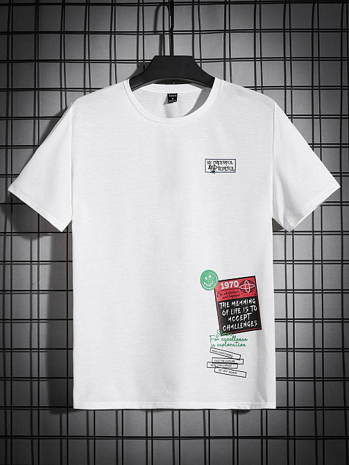 Футболка чоловіча с принтом  42 Біла 2664090114 Дніпро - фото 1