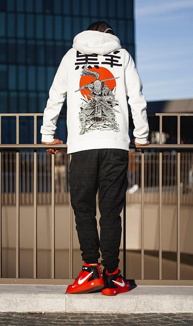 Худи, біла толстовка чоловіча, світшот 2702804576 розмір оверсайз (S,M,L) Дніпро - фото 1