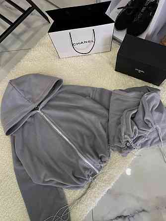 Женский трендовый теплый костюм оверсайз с двойной полар флиса Серый, 42/46 Одесса