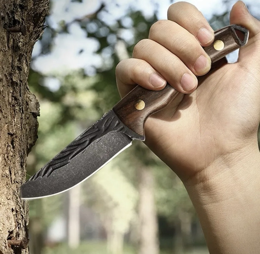 Походный нож, охотничий нож, рыбацкий нож , нож для кемпинга и природы, 20 см, нержавеющая сталь, коричневый Киев - изображение 7