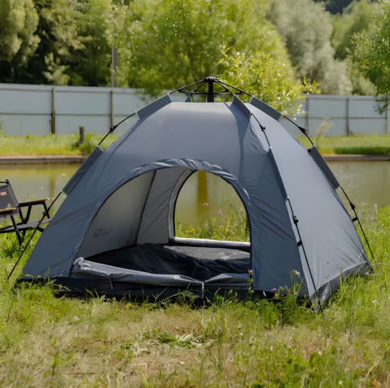 Туристичний двомісний намет Explorer Duo 200×200×140 см, сірий — легкий, міцний і зручний, ідеальний для активного відпочинку та п Львів
