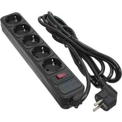 Сетевой фильтр питания Patron 3.0 m3*1mm2 (SP-1053) 5 розеток BLACK (EXT-PN-SP-1053) Винница