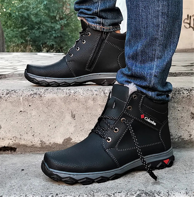 Черевики Зимові Чоловічі Кросівки на Хутрі Чорні Зима Хух (розміри: 40,41) Відеовідвідвід Дніпро - фото 8