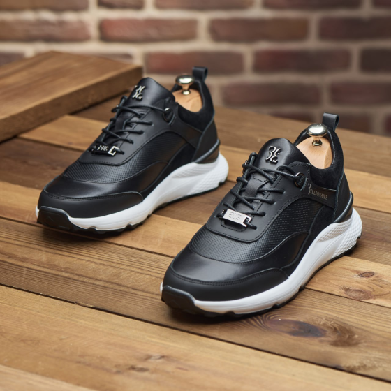 Шкіряні брендові чоловіче взуття чорного кольору М-163 більенер-ч/б Харків