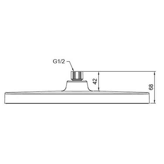 Потолочная душевая лейка Koer KP-0402-05-OH 310x200 мм (KR4986) - Круглая форсунка высокого давления Харьков
