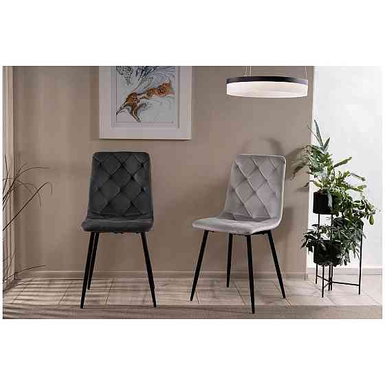 Стілець JERRY VELVET чорний каркас/сірий BL.14 Київ