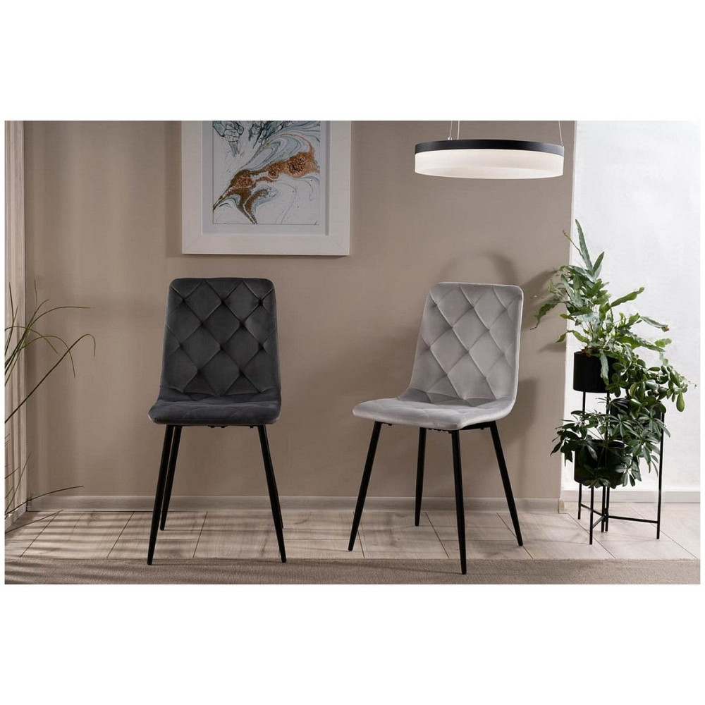 Стілець JERRY VELVET чорний каркас/сірий BL.14 Київ - фото 6