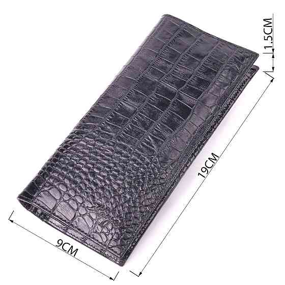 Стильний вертикальний гаманець із натуральної фактурної шкіри KARYA 21433 Чорний Київ