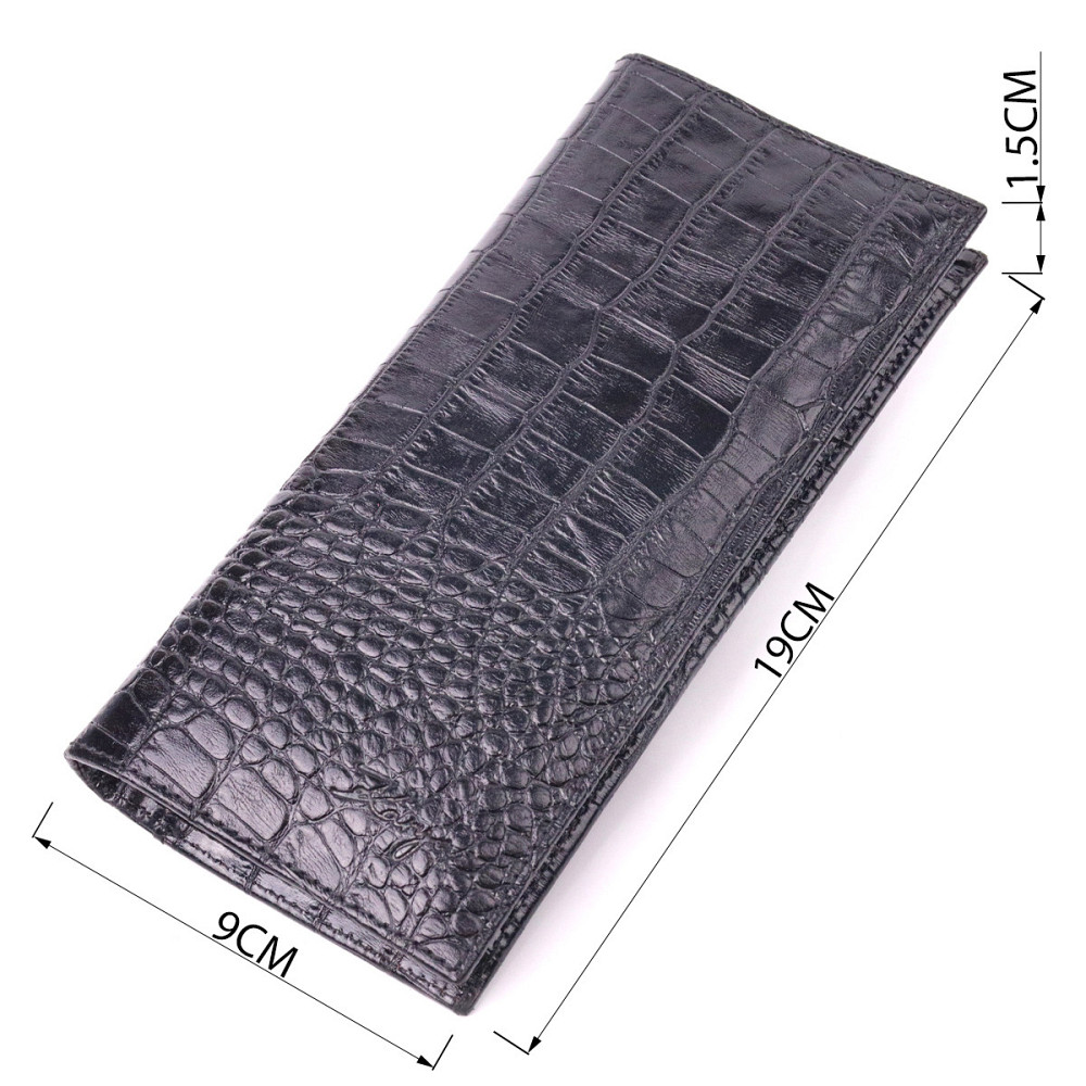 Стильний вертикальний гаманець із натуральної фактурної шкіри KARYA 21433 Чорний Київ - фото 3