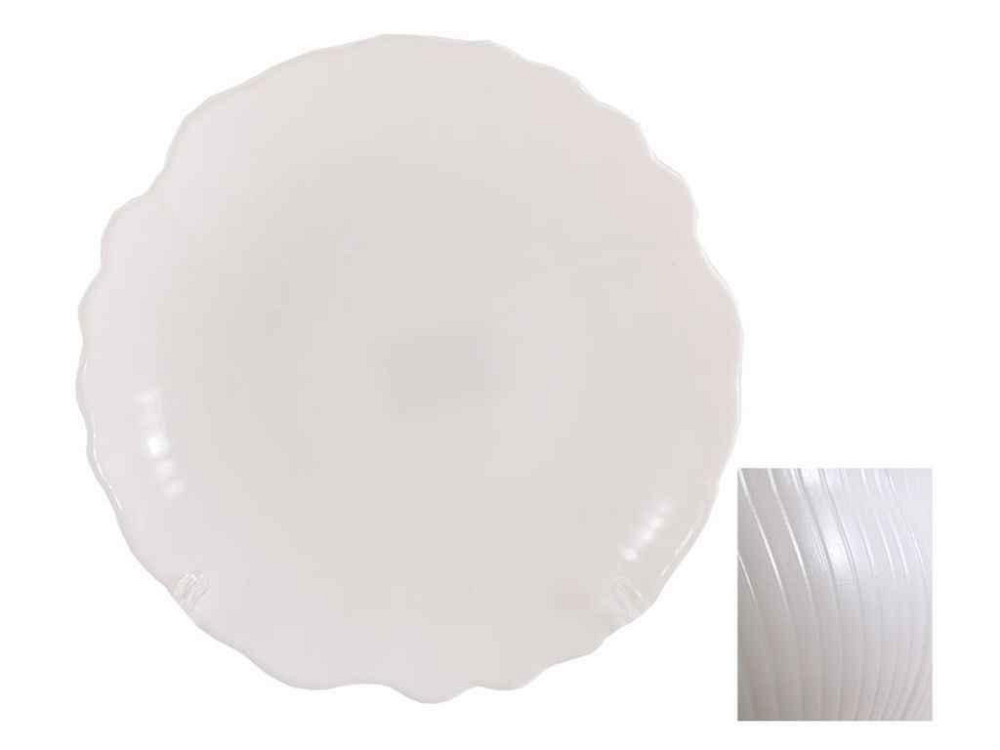 Тарелка мелкая d=24см No9,5 Тюльпан White (6шт/уп) волнистый край YXP95 ТМ LUMINES Киев - изображение 1