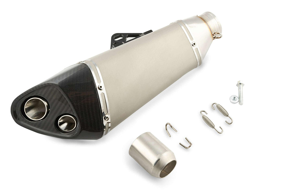 Глушник (тюнінг) 410*1130mm (нержавіюча сталь, три-овал, срібло, прямоток, mod:7) 118 Київ - фото 1