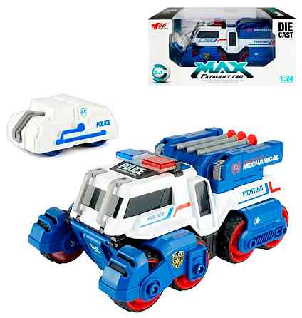 Іграшка CARS S Поліцейська Бойова машина 3в1Pull-back з катапультою та гарматами, зі світлом і звуком 1:24 (CJ-4849897) (7120495) Київ