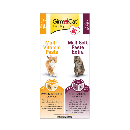 Набір паст GimCat KOMBI-PACK Multi-Vitamin + Malt-Soft Extra для котів для імунітету та виведення грудок шерсті 2х20г Київ - фото 4