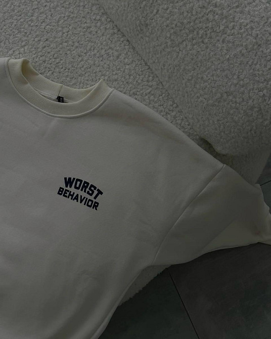 Женский теплый оверсайз свитшот турецкая трехнить «пенье» на флисе Одесса - изображение 6