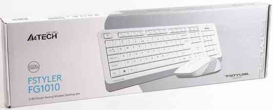Комплект (клавіатура, миша) бездротовий A4Tech Fstyler FG1010 White USB Білий Харків
