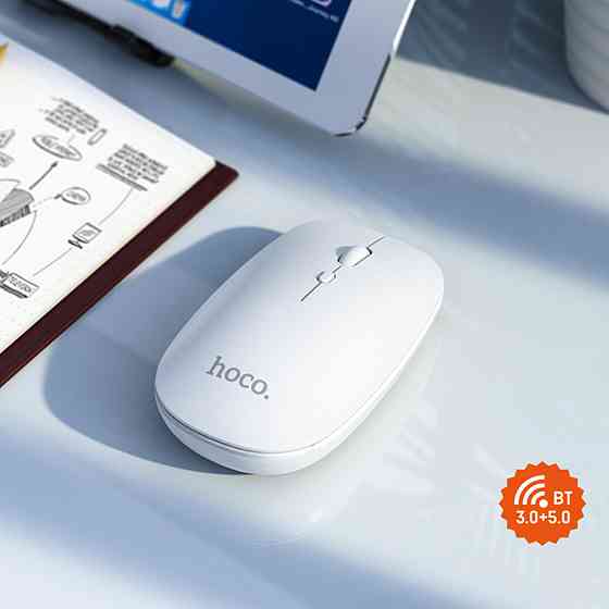 Миша Hoco GM15 Art dual-mode business wireless mouse White (6931474760586 ) Київ