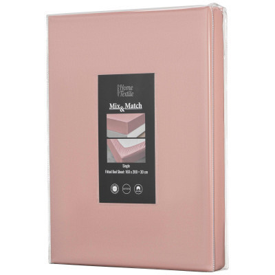 Простынь Ardesto на резинке Mix&Match Premium, 100% хлопок, сатин розовый светлый 160х200+30 см (ART1620FSU) Винница - изображение 6