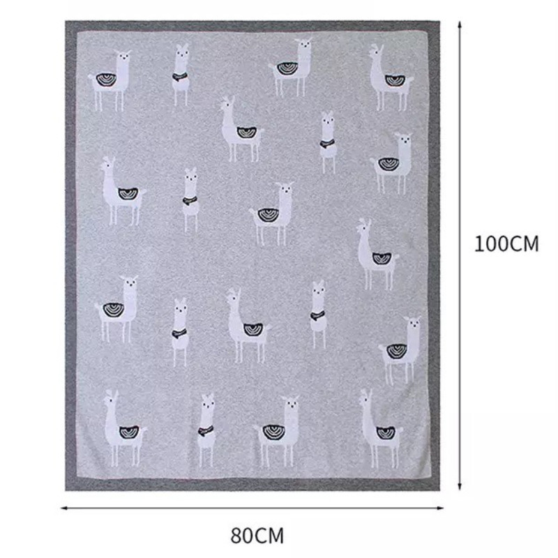 Плед Детский Lovely Svi Хлопок 80х100 см Вязаный Серый Лама Киев - изображение 3