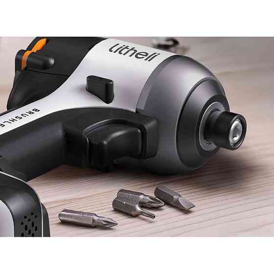 Акумуляторний ударний гвинтоверт Litheli безщітковий, живлення від павербанку (УМБ Litheli Power Bank 10000 mAh, 45 W, 2А в комплекті) Киев