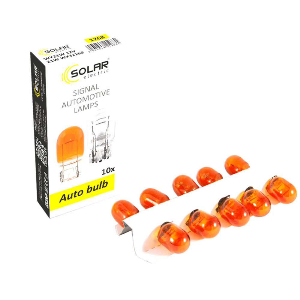 Лампа розжарювання Solar WY21W AMBER 12V W3x16d, 10шт Київ - фото 1
