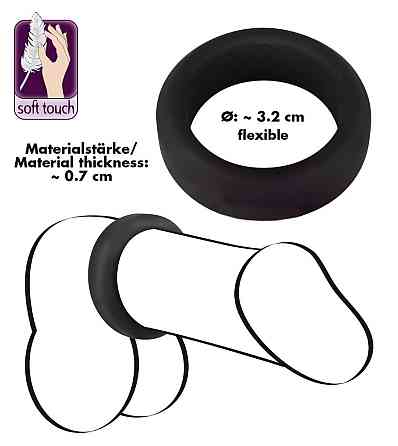 Ерекційне кільце - Black Velvets Cock Ring, 3.2 см Sex Aura Київ