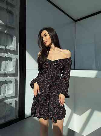 Жіноча святкова принтована сукня з софту Одеса