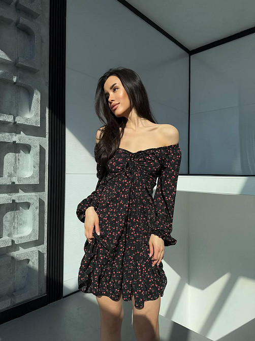 Жіноча святкова принтована сукня з софту Одеса - фото 5