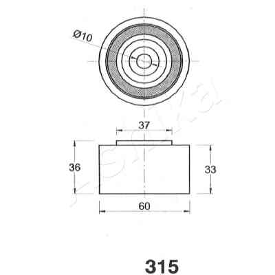 Ролик натягувача ременя ASHIKA 45-03-315 Вінниця