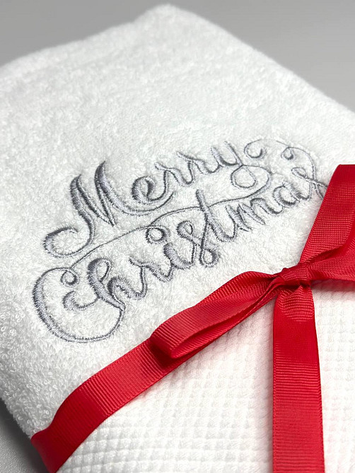 Подарунковий набір рушників Ideal Textile з вишивкою Merry Christmas 50х90 см 2 шт (56860962) Чернівці - фото 2