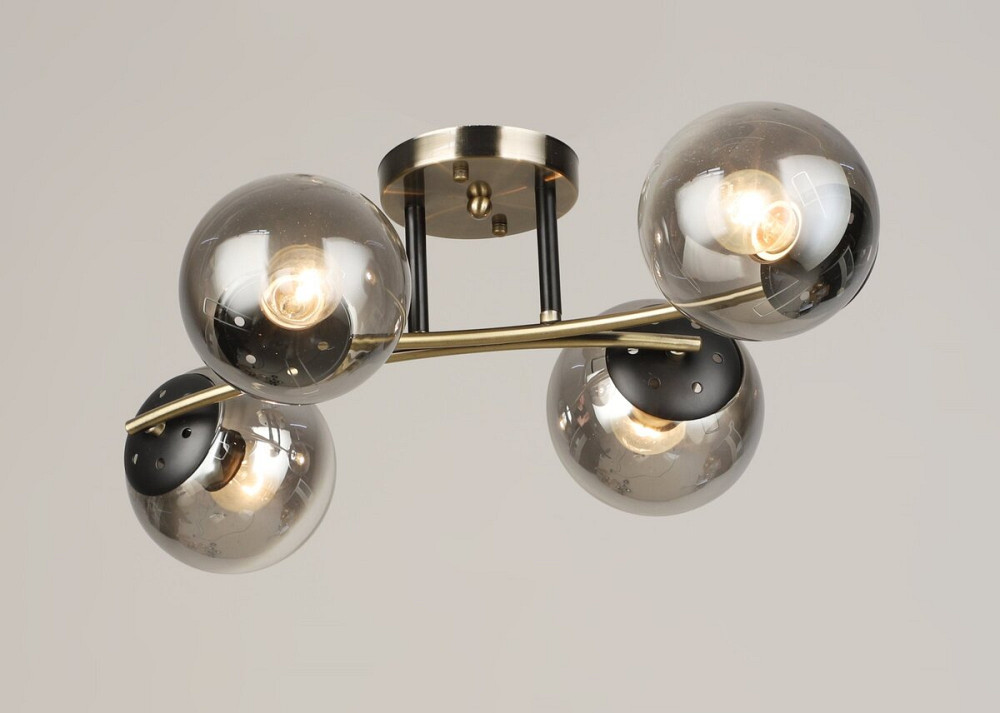 VALESO Люстра стельова на 4 плафони VALESO K2317/4 бронза+чорний E27 Коломыя - изображение 1