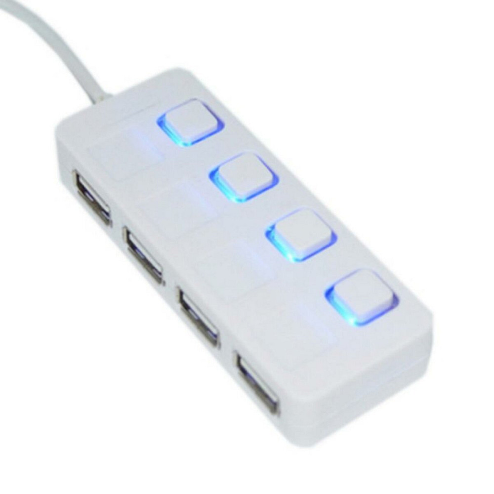 USB-Hub Lapara LA-SLED4 USB 2.0 4 switches for each USB port White Київ - фото 1