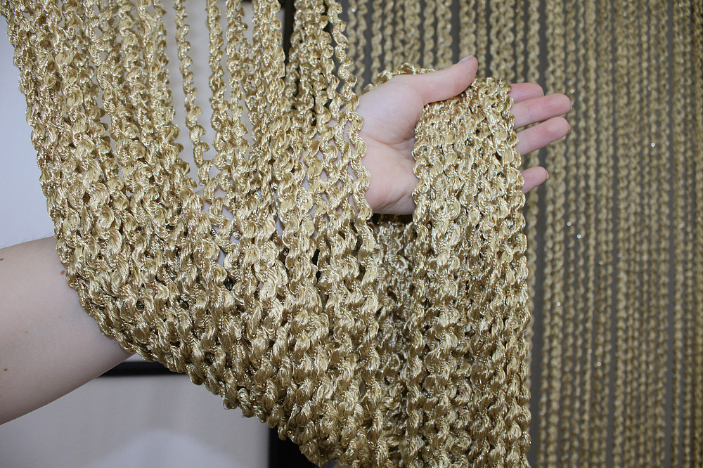Шторы-нити спираль с люрексом Бежевый 300х300см 1 шт (61-058) Киев - изображение 7