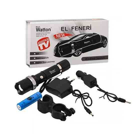 Аккумуляторный светодиодный тактический фонарь с линзой Watton WT-038 металлический ударопрочный Каменец-Подольский