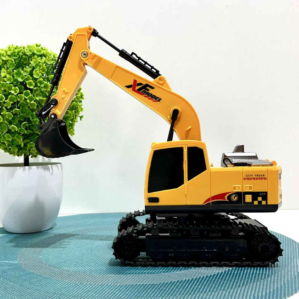 Екскаватор гусеничний на радіокеруванні 30см світло пара/дим рухомий ківш Жовто-чорний (789-410B) Чернігів - фото 2