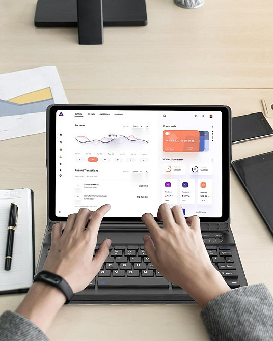 Чехол-клавиатура для Samsung Galaxy Tab S10 FE/S9 FE S10FE S9FE 10.9/11'' Черный съемная BT клавиатура Киев - изображение 4