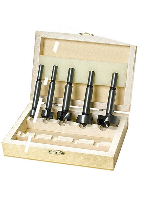 Набір свердел Форстнера для дерева, 10-15-20-25-35 мм, 5 шт., у дерев. боксі, цилін.хвостовик Полтава - фото 1