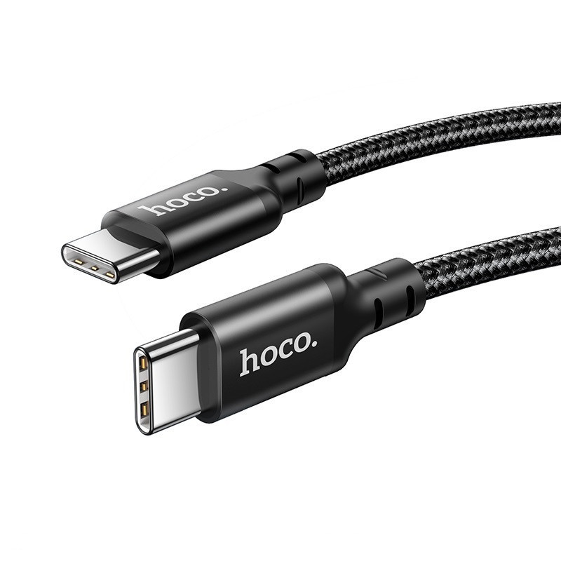 Кабель HOCO X14 Type-C to Type-C 60W, 1m, nylon, aluminum connectors, Black Київ - фото 4