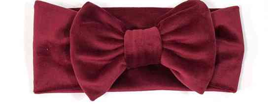 Повязка для волос велюр бордовая Бант Киев