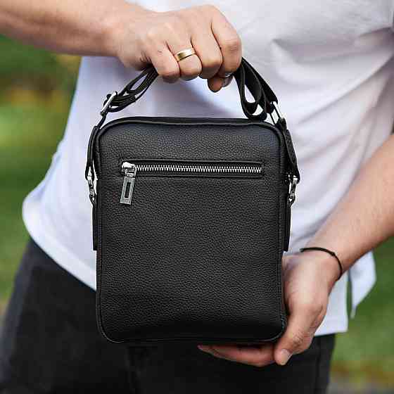 Мужская кожаная сумка-барсетка 19х24х7.5, сумочка планшет через плечо Bexhill BX-36256 черная Киев