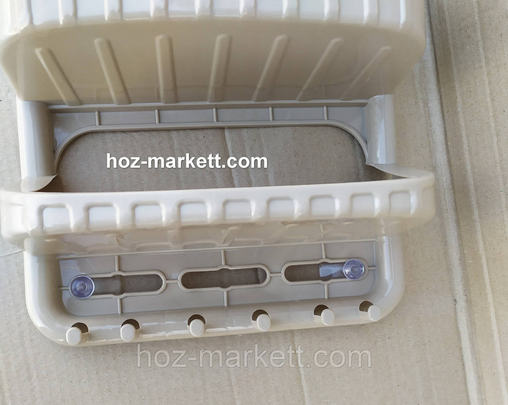 Полиця у ванну навісна настінна біла пластикова пряма 62 см Харків - фото 4