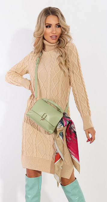 Вязанное платье с косами (46-48) Киев - изображение 1