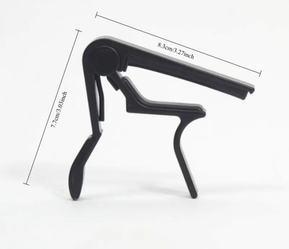 Каподастр гітарний для шестиструнної гітари капо 8,3 см чорний Київ - фото 2