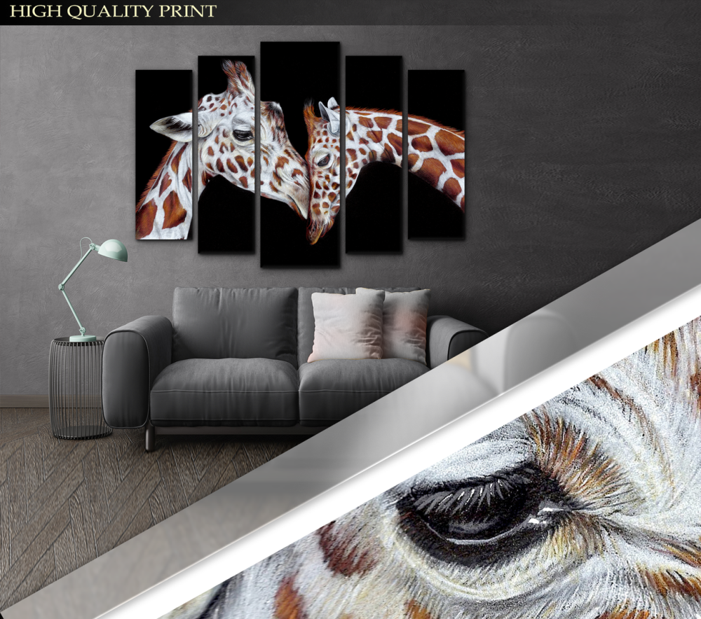 Модульна картина у вітальню / спальню Жирафи Art-240_5 ( 80х118см ) Київ - фото 2