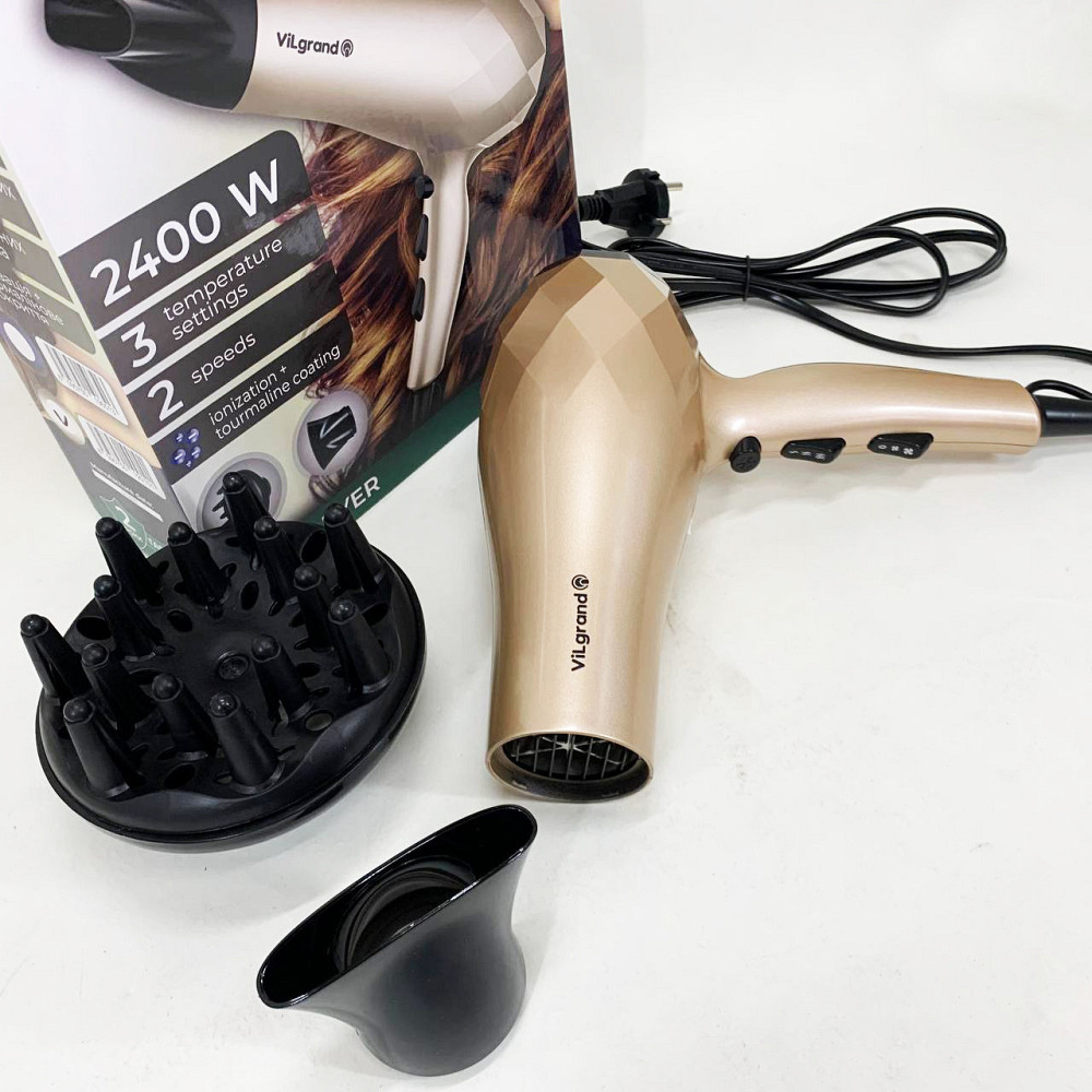Фен для різних типів волосся VILGRAND, Фен з режимом захисту волосся для голови з гарантією ME-63 Київ - фото 4