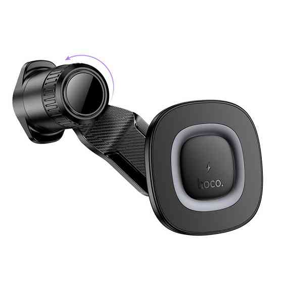 Автодержатель для телефона с БЗУ HOCO HW30 Crown magnetic wireless charging car holder (air outlet) Black Metal Gray Киев