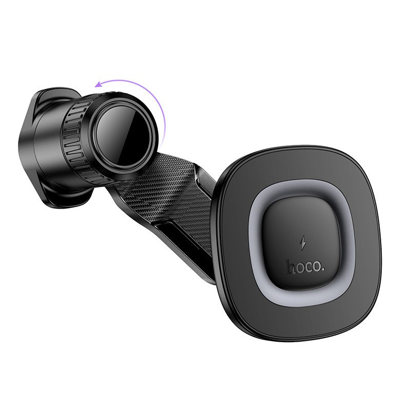 Автодержатель для телефона с БЗУ HOCO HW30 Crown magnetic wireless charging car holder (air outlet) Black Metal Gray Киев - изображение 3