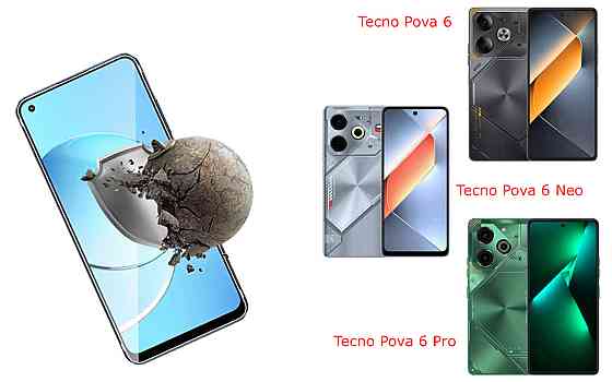 Защитное стекло DefenzoGlass для Tecno Pova 6, Pova 6 Neo, Pova 6 Pro – двойная прочность Киев
