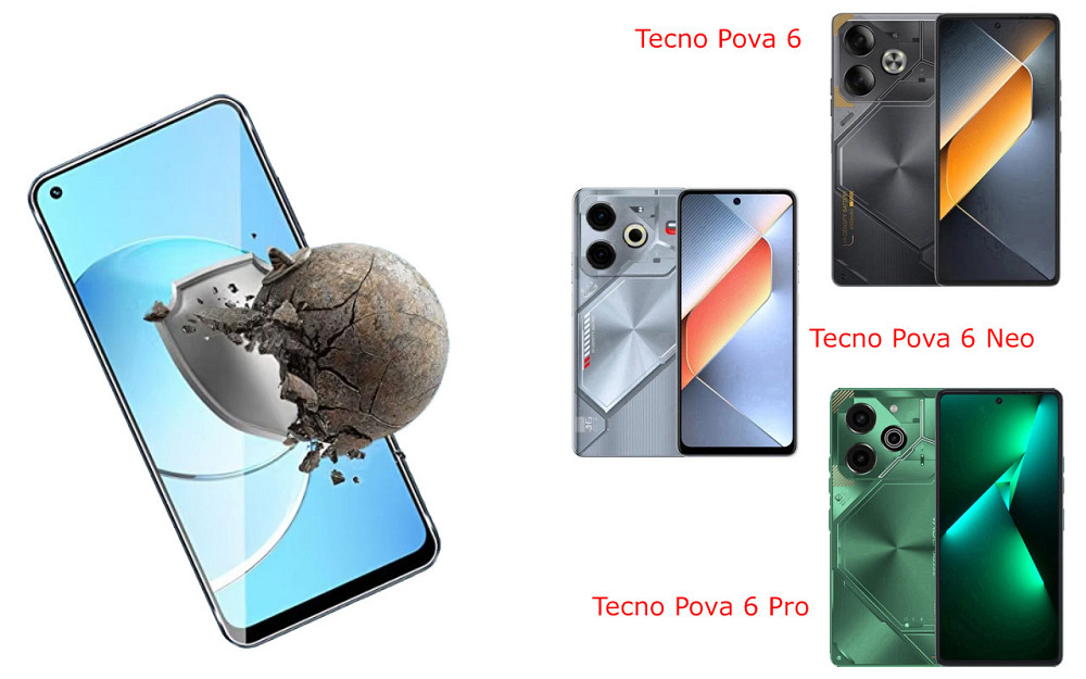 Защитное стекло DefenzoGlass для Tecno Pova 6, Pova 6 Neo, Pova 6 Pro – двойная прочность Киев - изображение 3