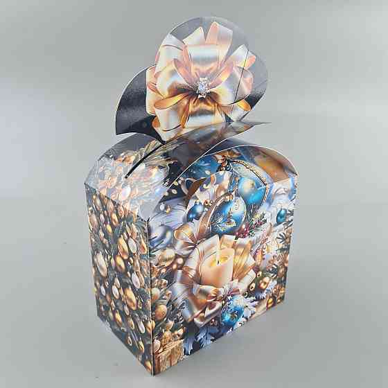 Новогодняя подарочная картонная упаковка для конфет (1000грм) №199н 